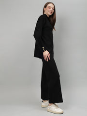 Gaiia Women Solid Color High Neck Co-Ord Set
