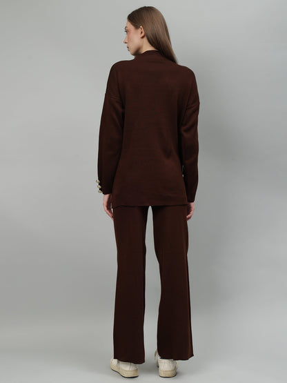 Gaiia Women Solid Color High Neck Co-Ord Set