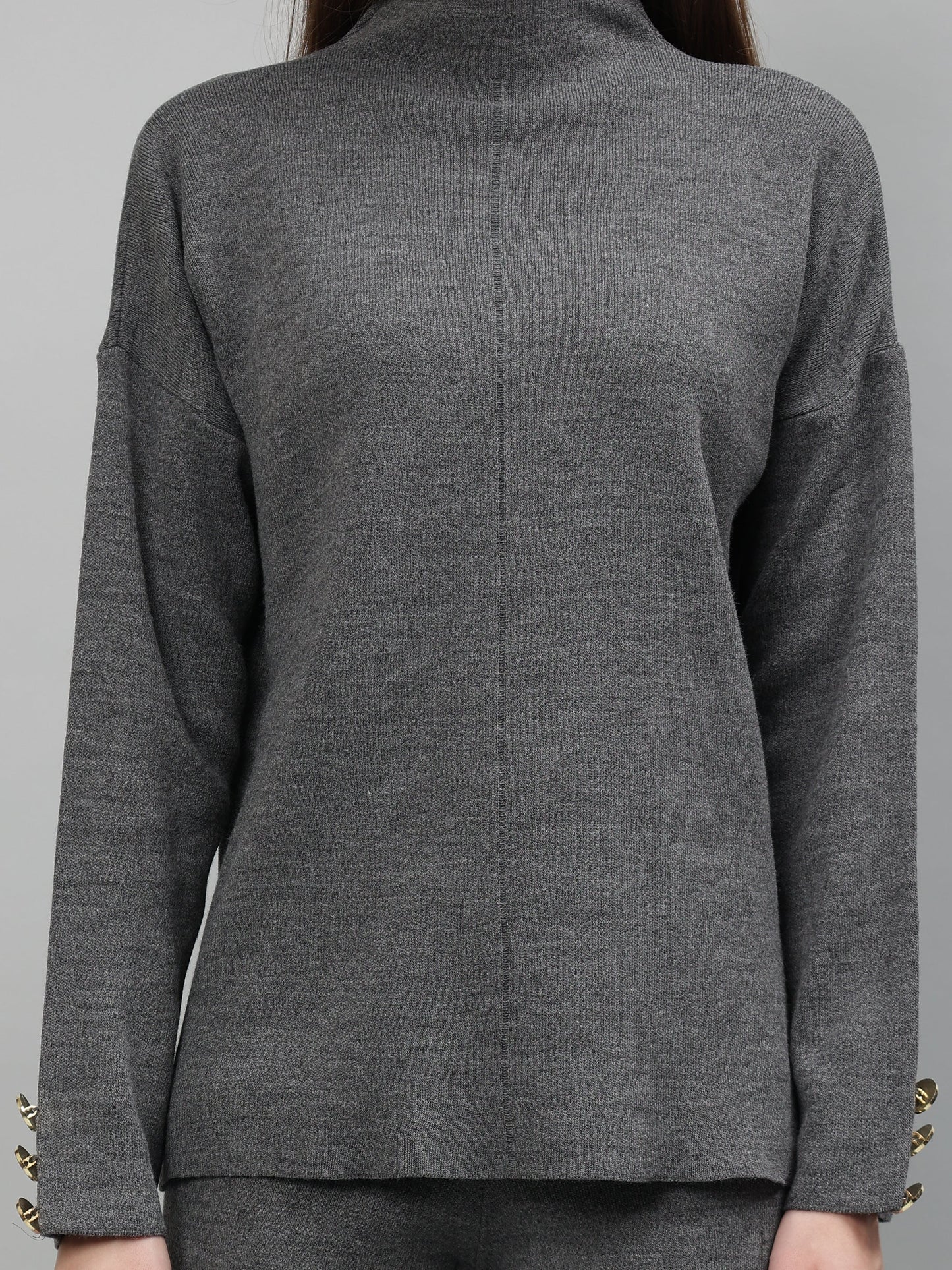 Gaiia Women Solid Color High Neck Co-Ord Set