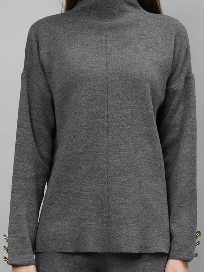 Gaiia Women Solid Color High Neck Co-Ord Set