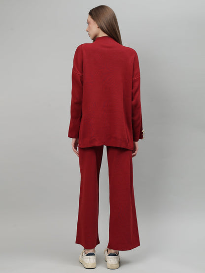 Gaiia Women Solid Color High Neck Co-Ord Set