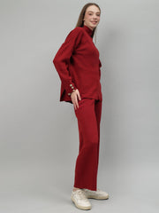 Gaiia Women Solid Color High Neck Co-Ord Set