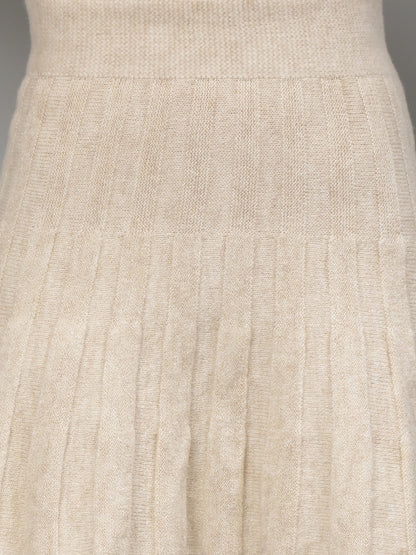 Gaiia Rustic Knit Skirt With Cardigan