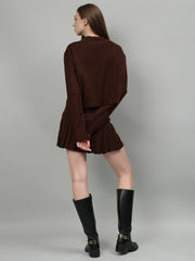 Gaiia Rustic Knit Skirt With Cardigan