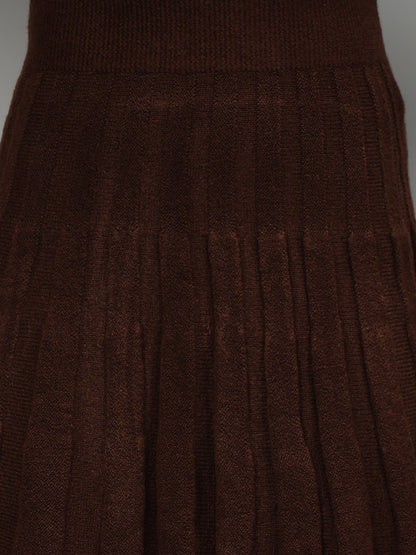 Gaiia Rustic Knit Skirt With Cardigan