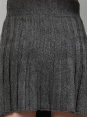 Rustic Knit Skirt With Cardigan