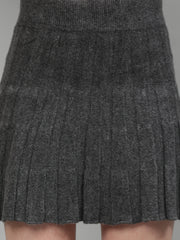 Rustic Knit Skirt With Cardigan