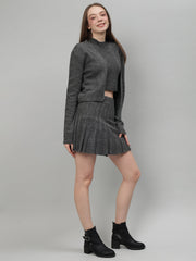 Gaiia Rustic Knit Skirt With Cardigan