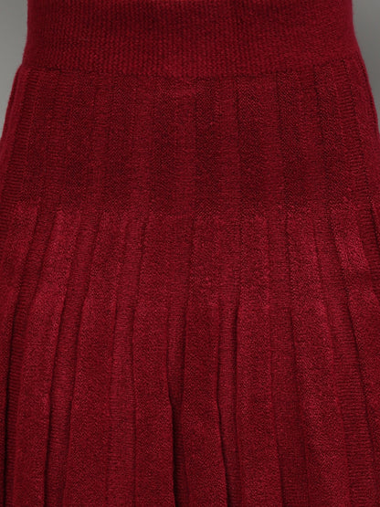 Gaiia Rustic Knit Skirt With Cardigan