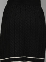 Casual Long Sleeve Sweater Skirt Sets