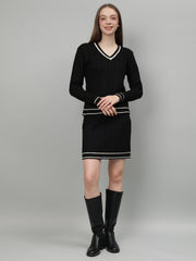 Casual Long Sleeve Sweater Skirt Sets