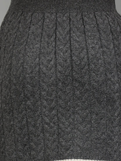 Gaiia Casual Long Sleeve Sweater Skirt Sets