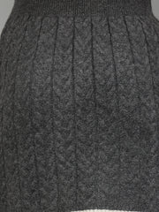 Casual Long Sleeve Sweater Skirt Sets