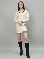 Gaiia Casual Long Sleeve Sweater Skirt Sets