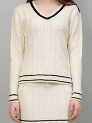 Casual Long Sleeve Sweater Skirt Sets