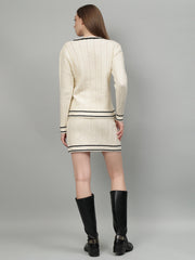 Casual Long Sleeve Sweater Skirt Sets