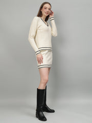 Gaiia Casual Long Sleeve Sweater Skirt Sets