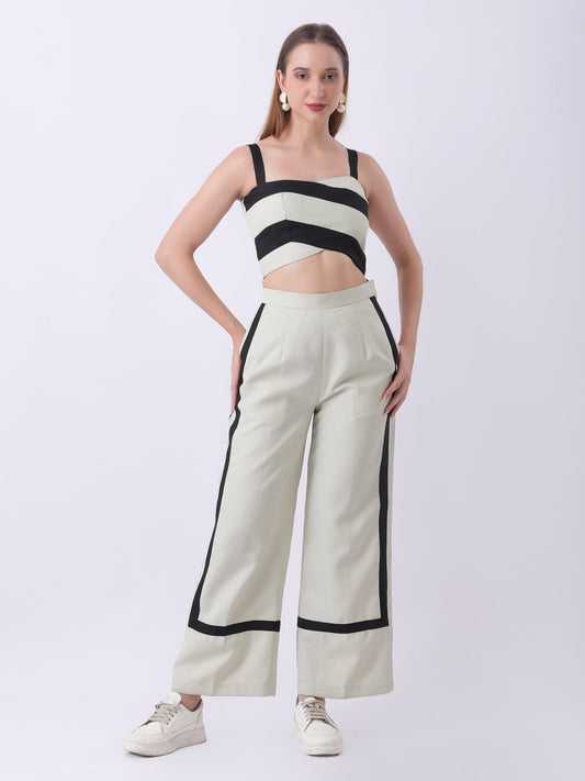Gaiia Striped Co-Ord Set - Light Green