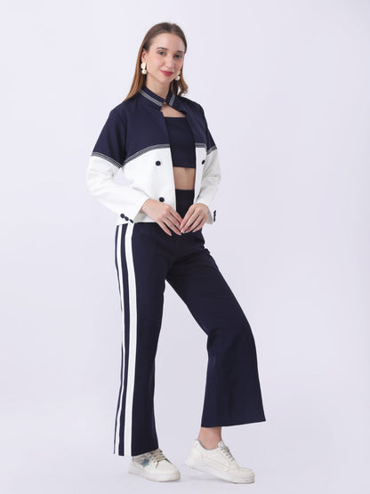 Gaiia Three Piece Loungewear Co-Ord Set - Navy