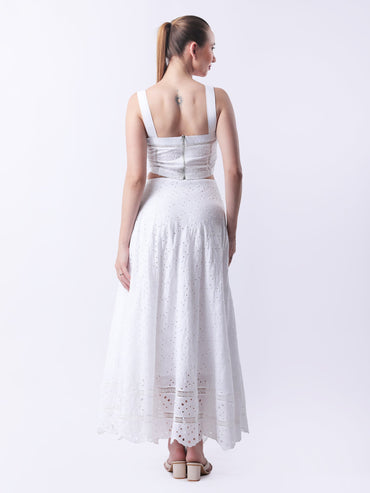 Gaiia Broderie Anglaise Two-Piece Set - White