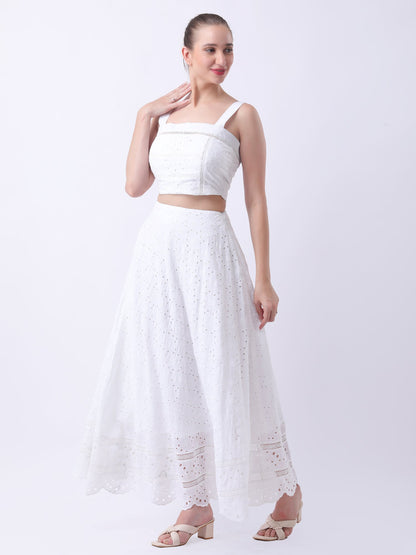 Gaiia Broderie Anglaise Two-Piece Set - White