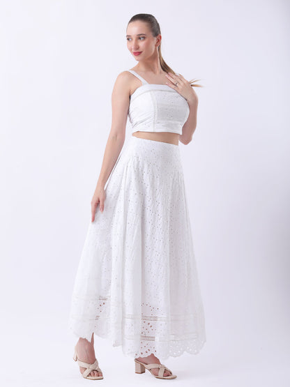 Gaiia Broderie Anglaise Two-Piece Set - White