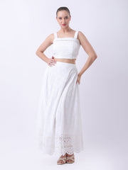 Gaiia Broderie Anglaise Two-Piece Set - White