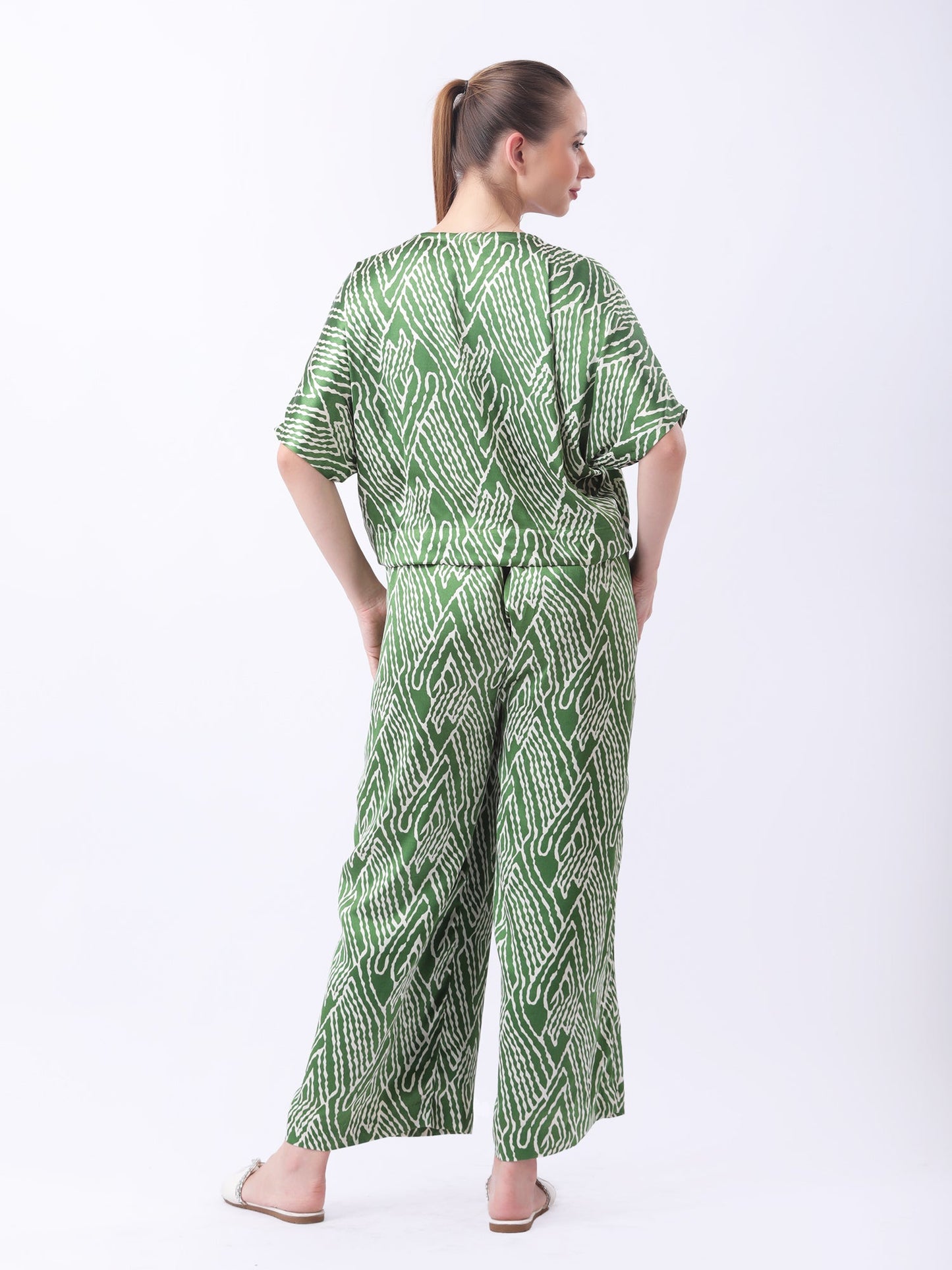 Gaiia Abstract Print Co-Ord Set - Green