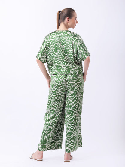 Gaiia Abstract Print Co-Ord Set - Green