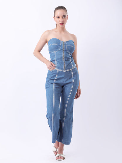 Gaiia Blue Corset Co-Ord Set - Black