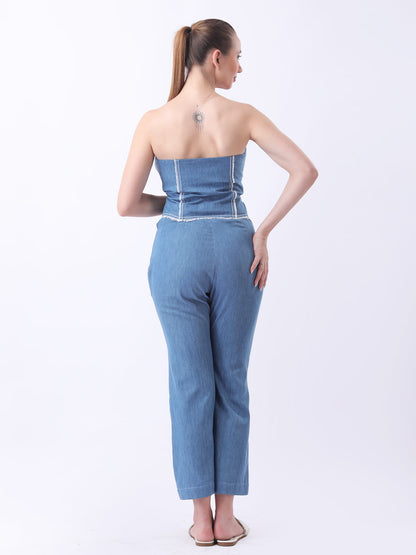 Gaiia Blue Corset Co-Ord Set - Black