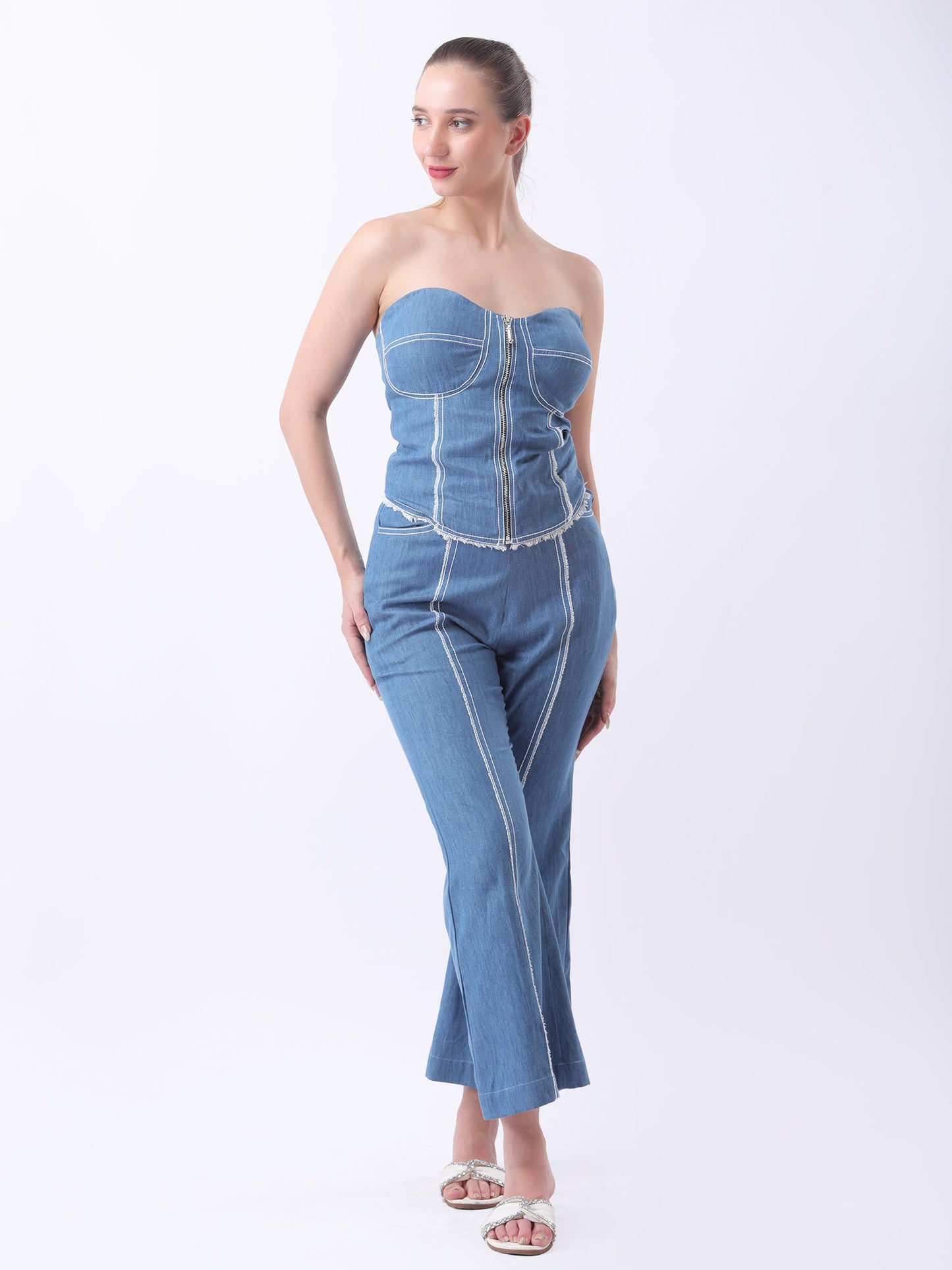 Gaiia Blue Corset Co-Ord Set - Black