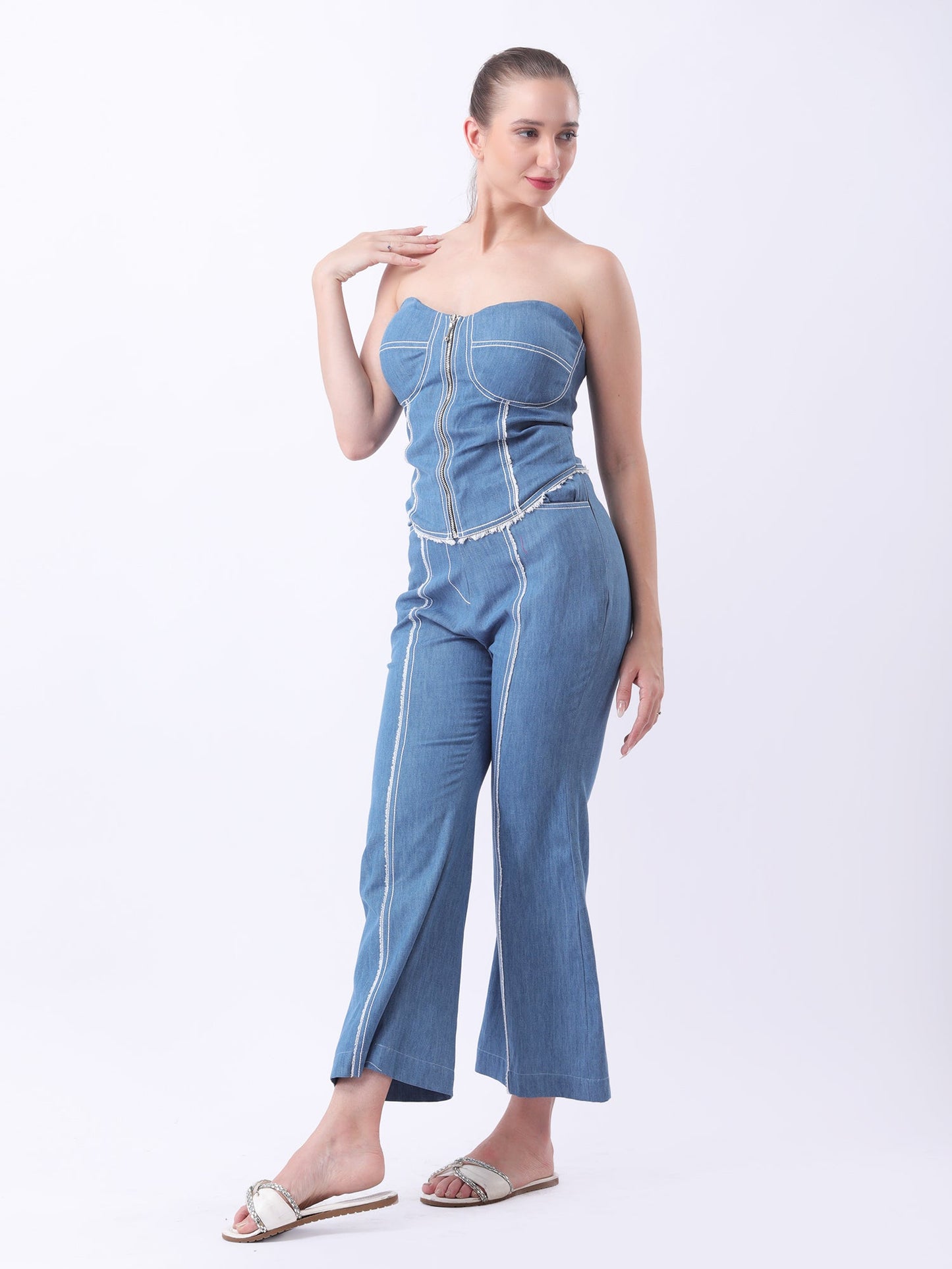 Gaiia Blue Corset Co-Ord Set - Black