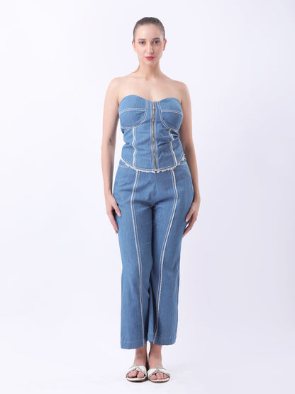 Gaiia Blue Corset Co-Ord Set - Black