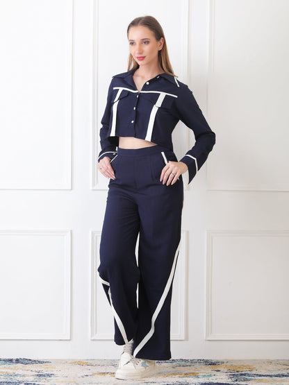 Gaiia Full Sleeve Co-Ord Set - Navy