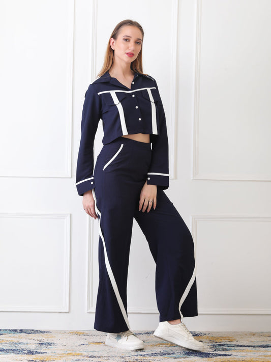 Gaiia Full Sleeve Co-Ord Set - Navy