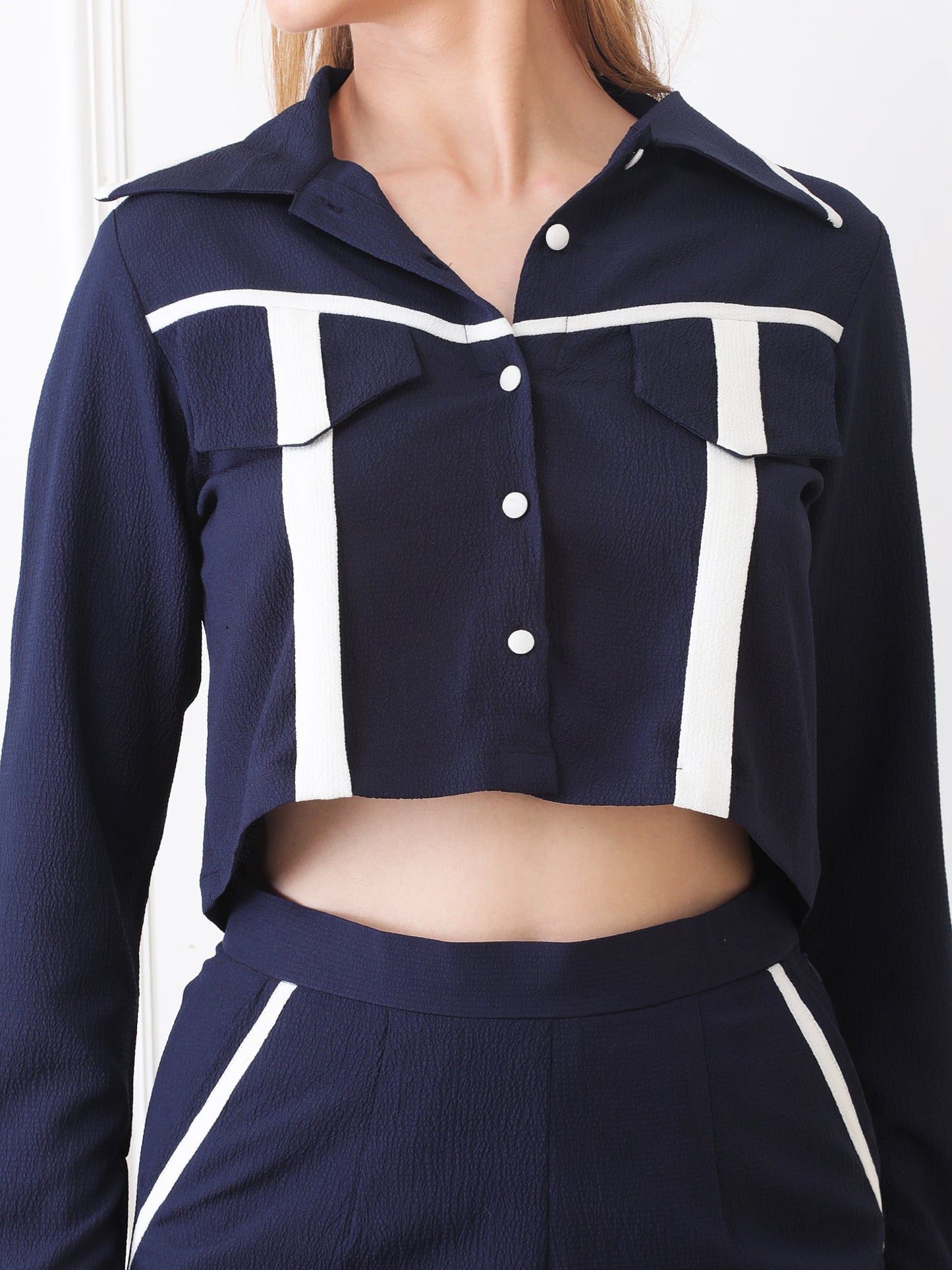 Gaiia Full Sleeve Co-Ord Set - Navy