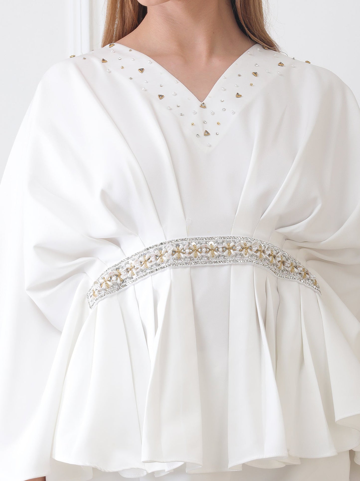 Gaiia Partywear Peplum Co-Ord Set - White