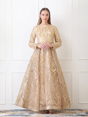 Gaiia Gilded Abstract Ball Gown - Golden