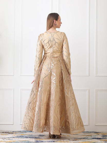 Gaiia Gilded Abstract Ball Gown - Golden