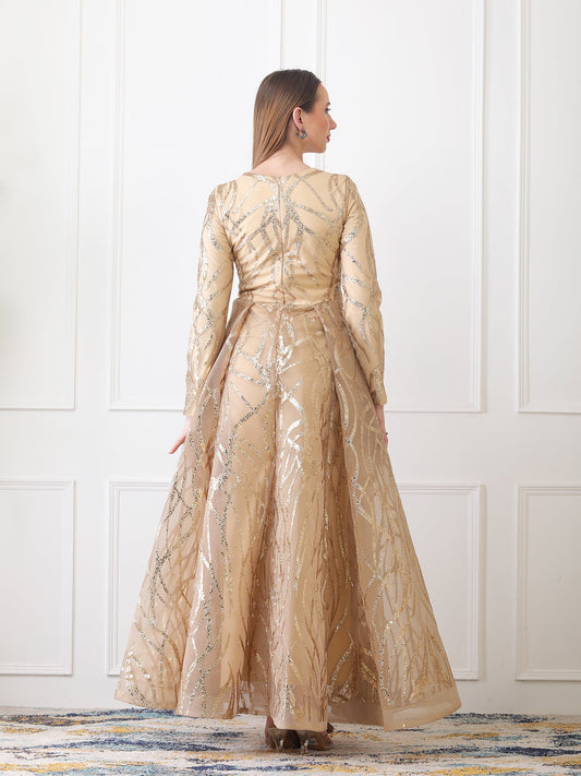 Gaiia Gilded Abstract Ball Gown - Golden