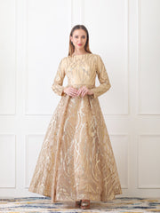 Gaiia Gilded Abstract Ball Gown - Golden