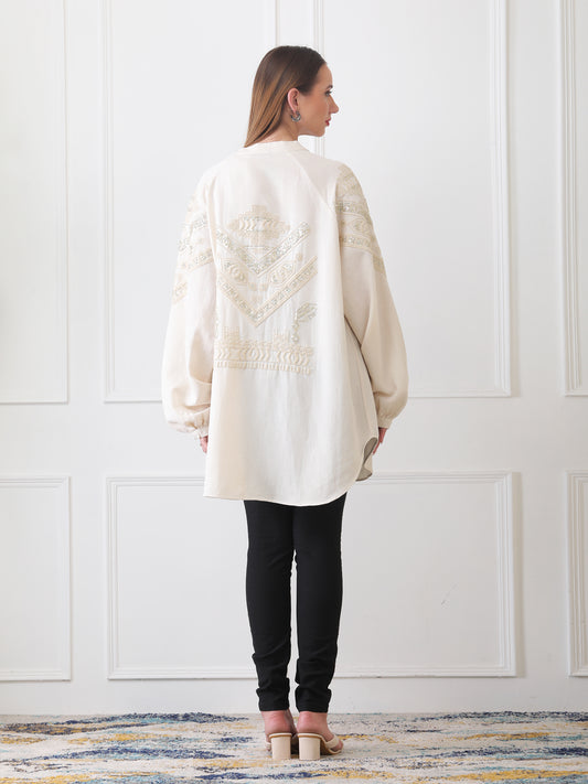 Gaiia Blue Open-Front Kimono Cardigan