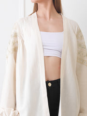 Gaiia Blue Open-Front Kimono Cardigan