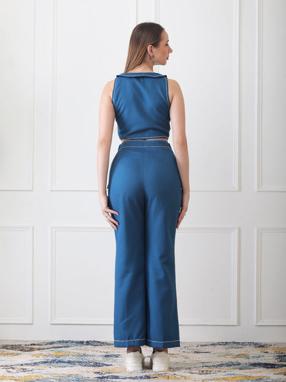 Gaiia Buttoned Utility Co-Ord Set - Teal