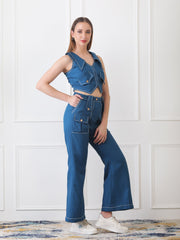 Gaiia Buttoned Utility Co-Ord Set - Teal