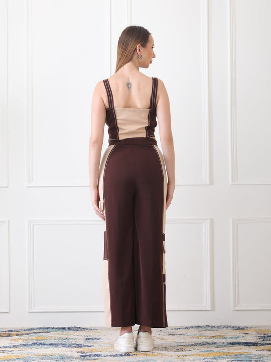 Gaiia Dual Colour Co-Ord Set - Brown