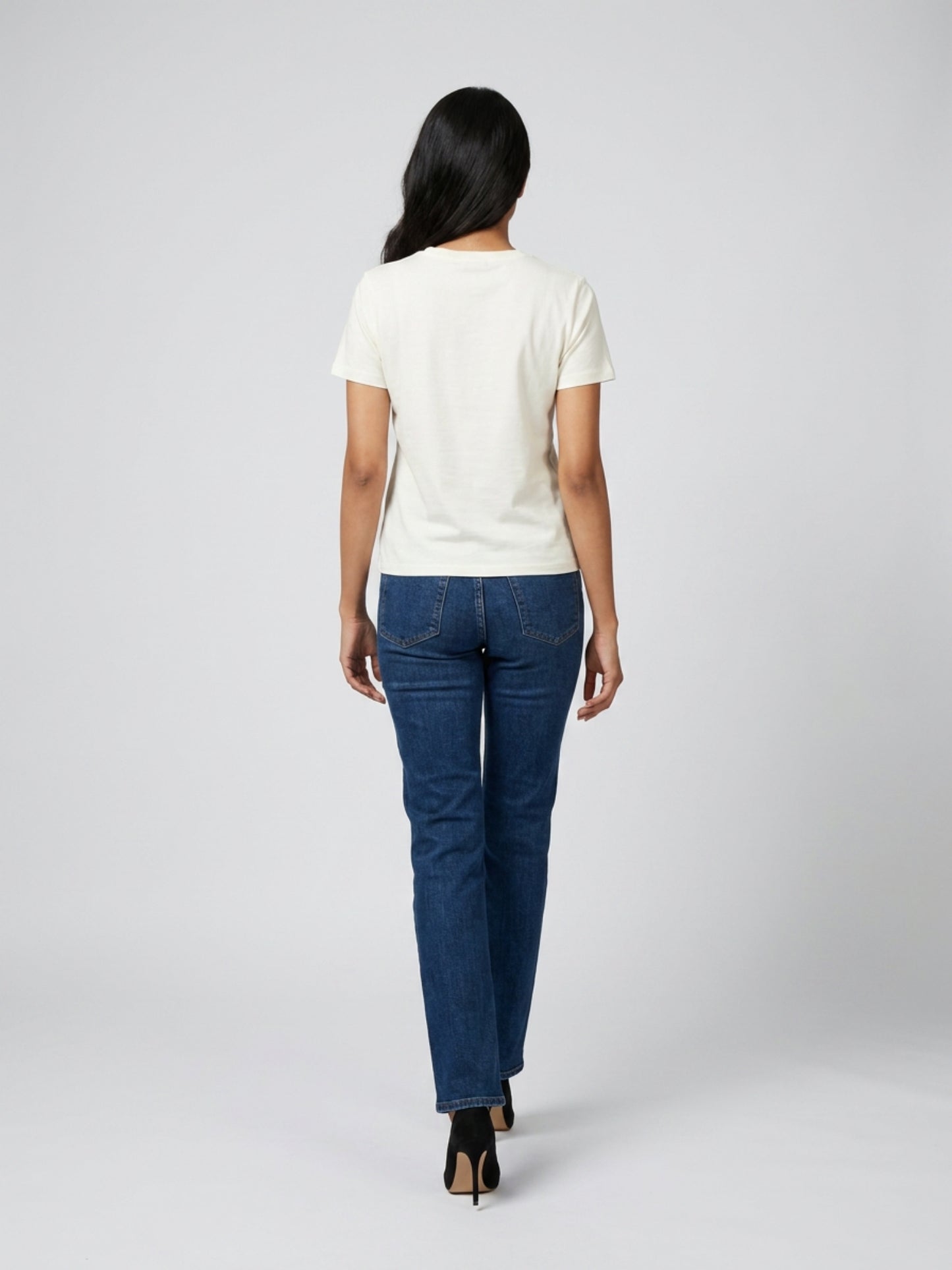 Women White With Pink Star Motif Embellished Regular Fit T-Shirt