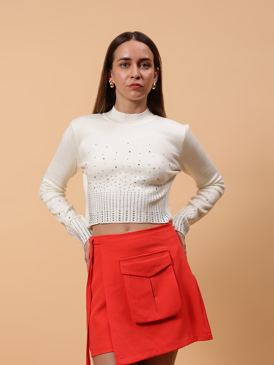 Gaiia Crystal Embellished Sweatshirt