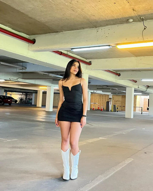 Gaiia Black Asthetic Dress - Black